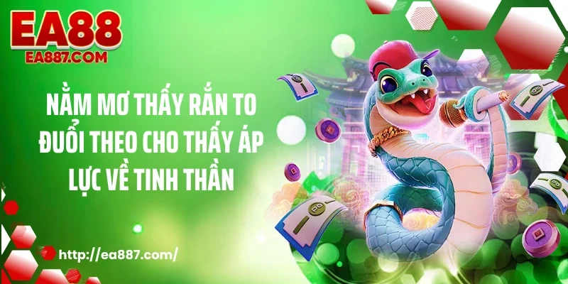Nằm mơ thấy rắn to đuổi theo cho thấy áp lực về tinh thần